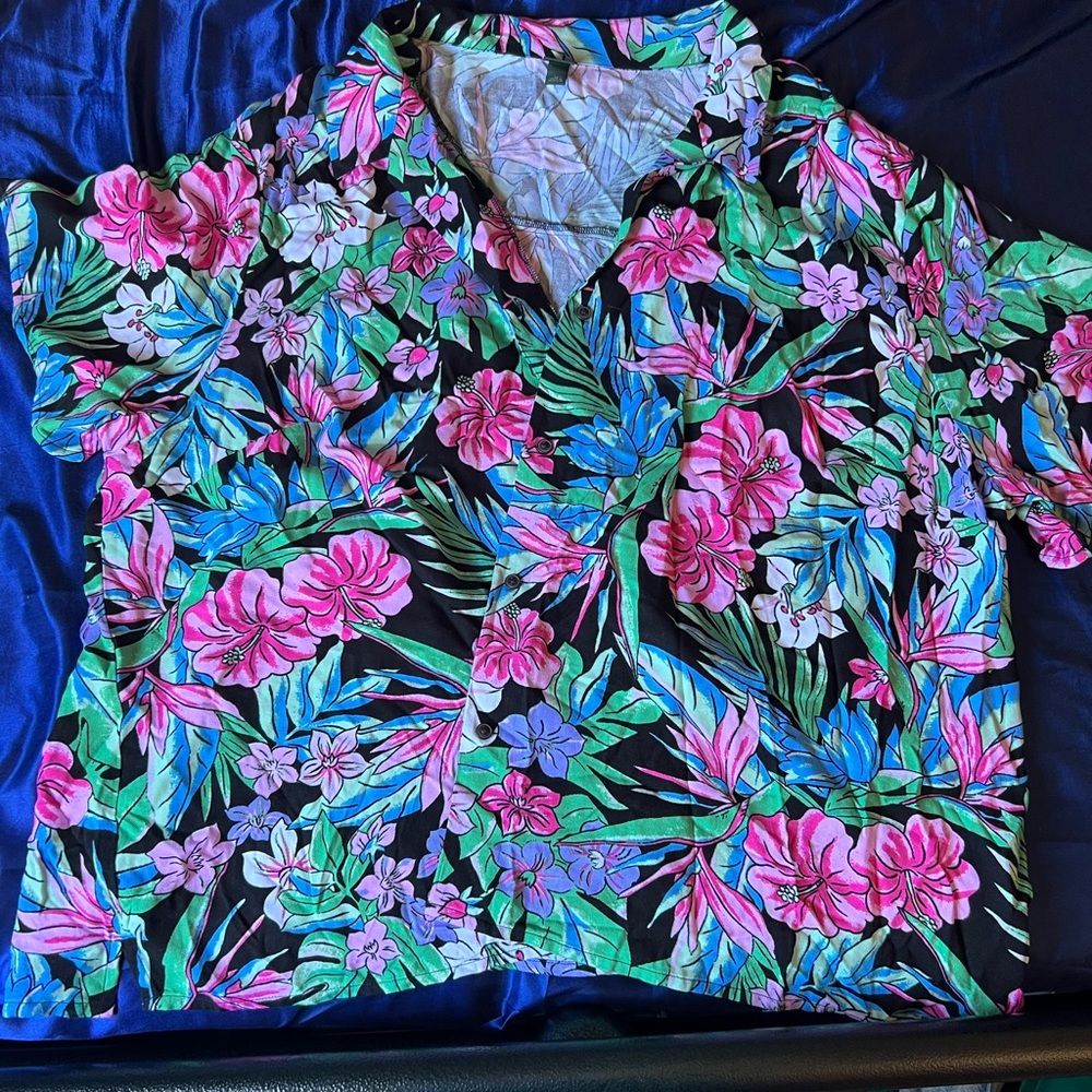 Hawaiian flannel long shirt